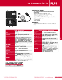 Thumbnail of document Data Sheet - PLPT Low Pressure Gas Test Kit